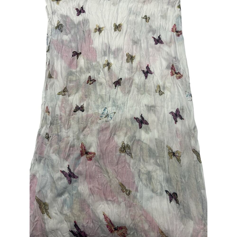 Womens Butterfly Scarf Feminine Pink Fairy Lightweight - Picture 4 of 4